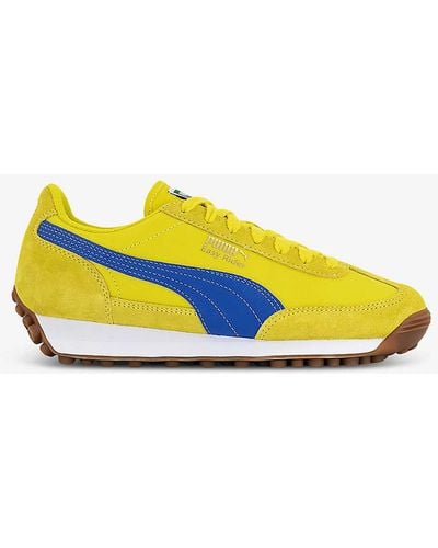 PUMA Speed Yellow Blueamazin Easy Rider Vintage Panelled Suede Low-top Trainers