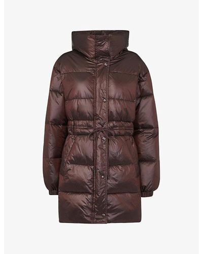 Whistles Tilly Tie-wast Shell Puffer Jacket - Brown