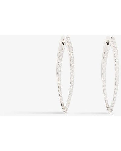 Melissa Kaye Cristina Large 18ct White-gold And 2.1ct Brilliant-cut Diamond Earrings