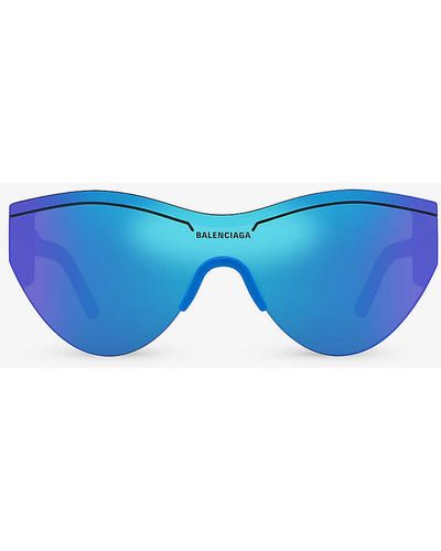 Balenciaga 6e000185 Bb0004s Round-frame Acetate Sunglasses - Blue