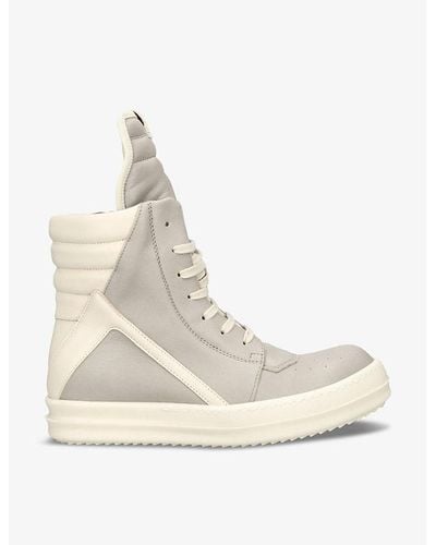 Rick Owens Geobasket Leather High-top Trainers - Natural