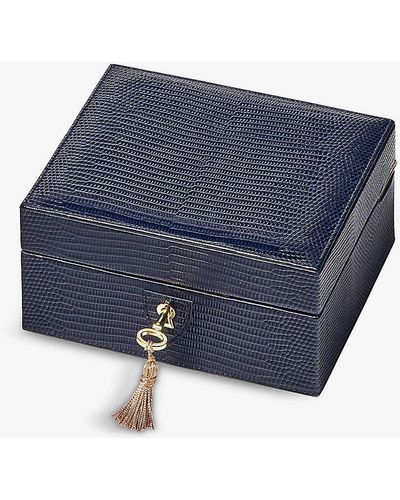 Aspinal of London Bijou Leather Jewellery Box - Blue