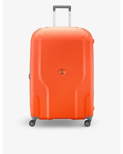 Delsey Clavel 4-wheel Xl Expandable Recycled-polypropylene Hard Check-in Suitcase - Orange