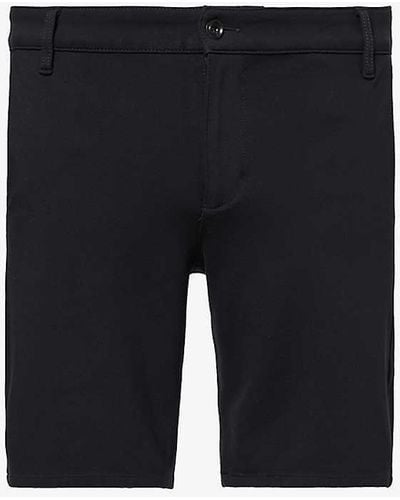 7 For All Mankind Travel Double-knit Mid-rise Stretch-woven Shorts - Blue