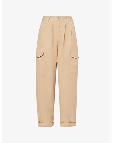 Carhartt Collins Tapered-leg Mid-rise Organic-cotton Pants - Natural