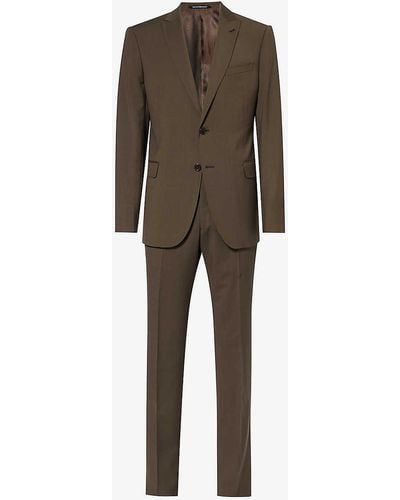 Emporio Armani Tropical Peak-lapel Single-breasted Wool Suit - Multicolour