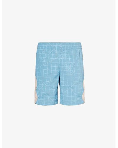 Market Open Source Abstract-pattern Shell Shorts - Blue