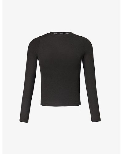 Lounge Underwear Essential Logo-embroidered Slim-fit Stretch-woven Top X - Black
