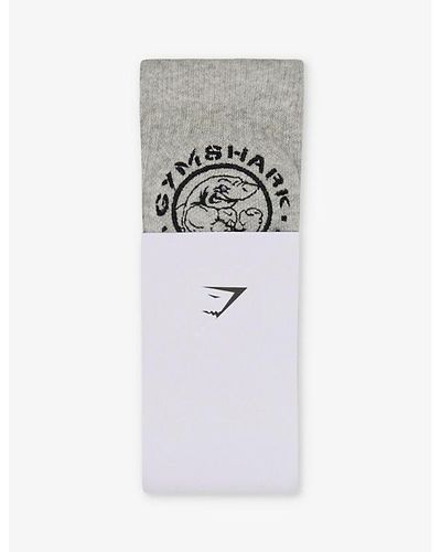 GYMSHARK Legacy Cotton-blend Crew Socks Pack Of Two - White