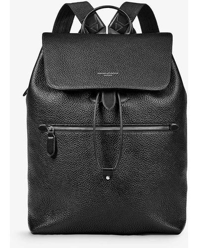 Aspinal of London Reporter Logo-embellished Leather Backpack - Black