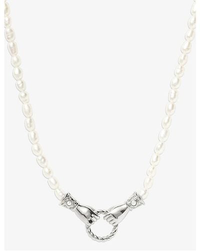 Missoma Harris Reed X In Good Hands Sterling -plated Brass And White Pearl Necklace