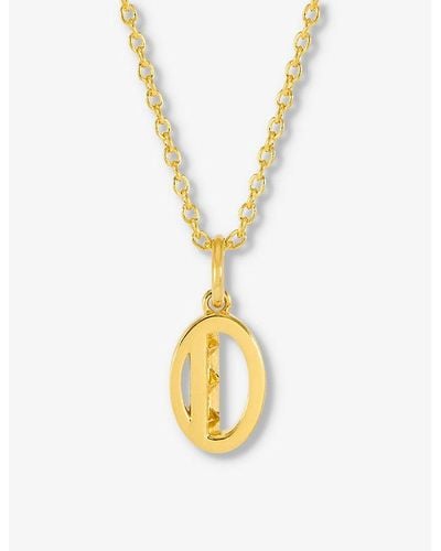 Rachel Jackson Symbolic Number Zero 22ct Yellow- Plated Sterling-silver Pendant Necklace - Metallic