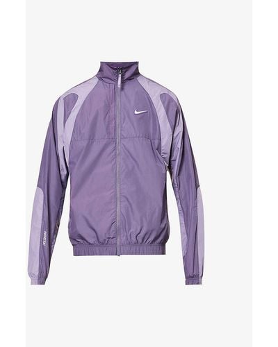 Nike Nocta Brand-appliqué Relaxed-fit Shell Track Jacket - Purple