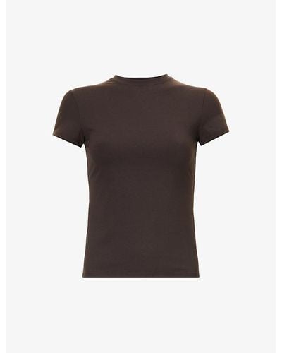 ADANOLA Ultimate Slim-fit Stretch-woven T-shirt - Black