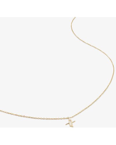 Monica Vinader Small Letter X 14ct Yellow-gold Pendant Necklace - White