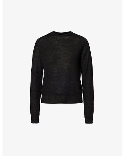 Rick Owens Round-neck Relaxed-fit Wool Sweater - Black