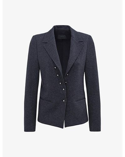 IKKS Double-breasted Stretch-woven Jacket - Blue