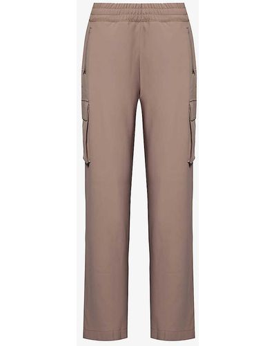 Beyond Yoga City Chic Wide-leg High-rise Woven Cargo Trousers - Natural