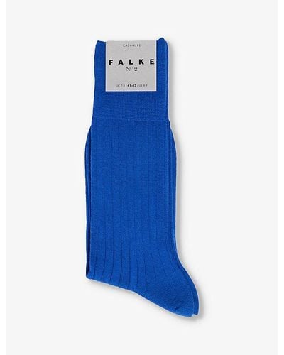 FALKE No. 2 Ribbed Cashmere-blend Socks - Blue