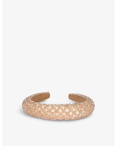 SUI AVA Club Bead-embellished Woven Hairband - Natural