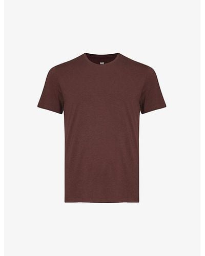 PAIGE Cash Crewneck Cotton-blend T-shirt Xx - Brown