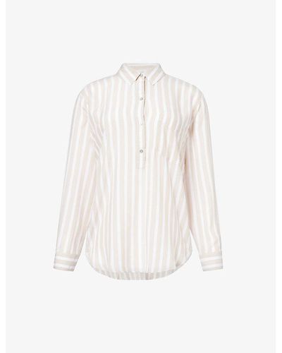 Rails Elle Stripe-print Relaxed Fit Shirt - White