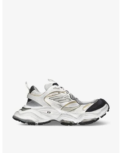 Balenciaga Cargo Suede And Mesh Low-top Sneakers - White