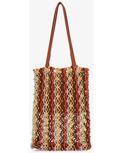 Whistles Chaya Stripe-design Crochet Tote Bag - Multicolour