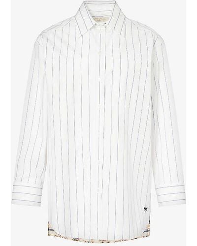 Weekend by Maxmara Corolla Striped Cotton-poplin Shirt - White