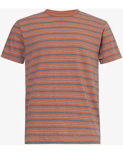 RRL Striped Short-sleeved Cotton-jersey T-shirt X - Pink