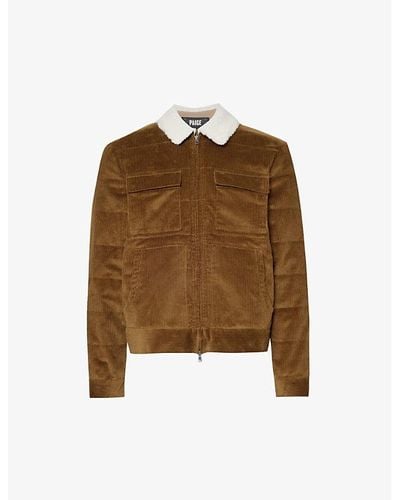 PAIGE Vosler Spread-collar Regular-fit Stretch-cotton Jacket X - Brown