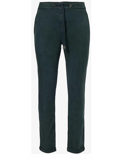 PAIGE Fraser Drawstring Slim-fit Straight-leg Stretch-woven Trousers - Blue