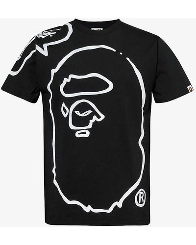 A Bathing Ape X Joshua Vides Branded-print Cotton-jersey T-shirt - Black