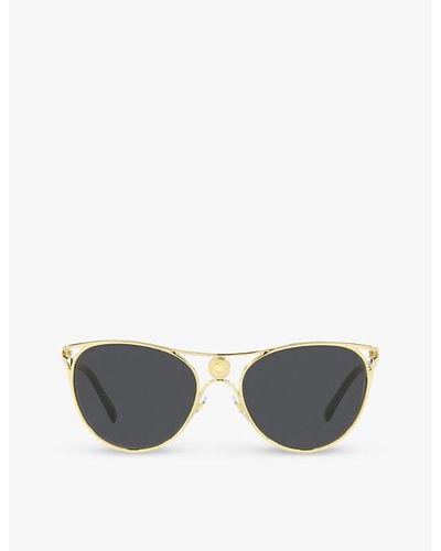 Versace Ve2237 Cat-eye Metal Sunglasses - Metallic