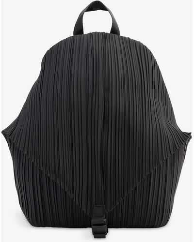 Pleats Please Issey Miyake Black Pleated Backpack - NOBLEMARS