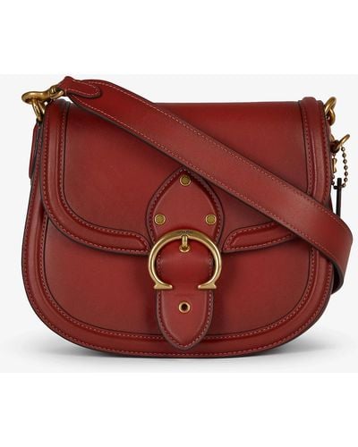 COACH Beat Leather Cross-body Saddle Bag - Red