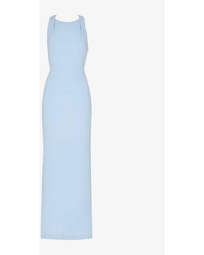 Whistles Tie Back Stretch-crepe Maxi Dress - Blue