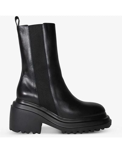 Maje Funkou Chunky-heel Leather Ankle Boots - Black