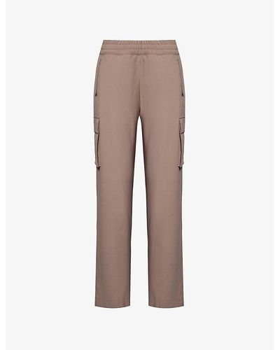Beyond Yoga City Chic Wide-leg High-rise Woven Cargo Trousers - Brown