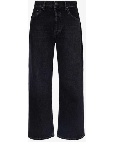 Acne Studios 2021 Brand-patch Relaxed-fit Wide-leg Jeans - Blue