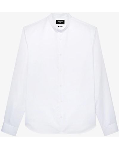 The Kooples Slim-fit Long-sleeved Cotton-twill Shirt - White