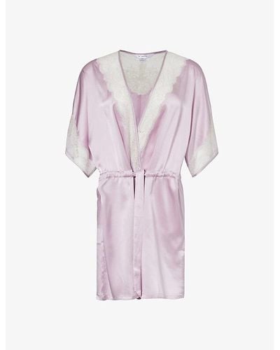 Nk Imode Agatha Short-sleeved Silk Robe - Pink