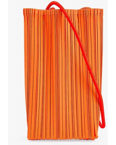 Pleats Please Issey Miyake Bloom Woven Cross-body Bag - Orange