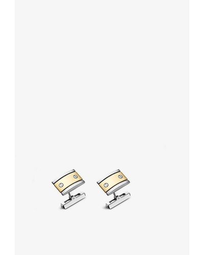 Cartier Santos De 18ct Yellow-gold And Palladium-plated Sterling-silver Cufflinks - White
