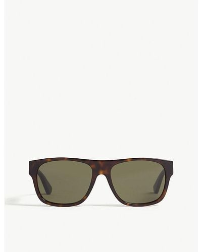 Gucci Havana gg0341s Rectangle-frame Sunglasses - Brown