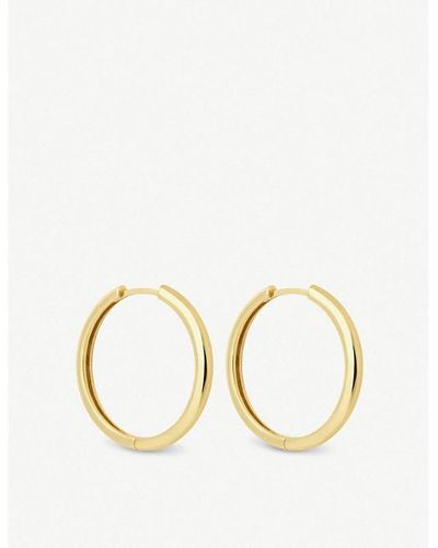 Astrid & Miyu Simple 18ct Yellow -plated Sterling Silver Hoop Earrings - Metallic