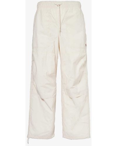Dickies Fishersville Brand-patch Wide-leg Relaxed-fit Cotton Trousers - White
