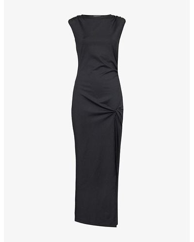 4th & Reckless Verity Boat-neck Stretch-woven Maxi Dress - Black