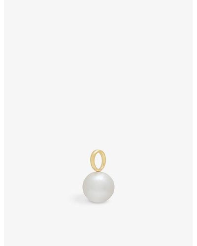 Monica Vinader Nura Round 18ct Yellow-gold Vermeil-plated Sterling-silver Pearl Pendant - White