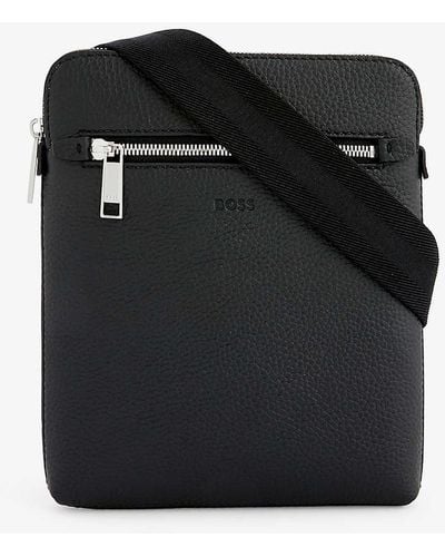 BOSS Crosstown Leather Cross-body Bag - Black